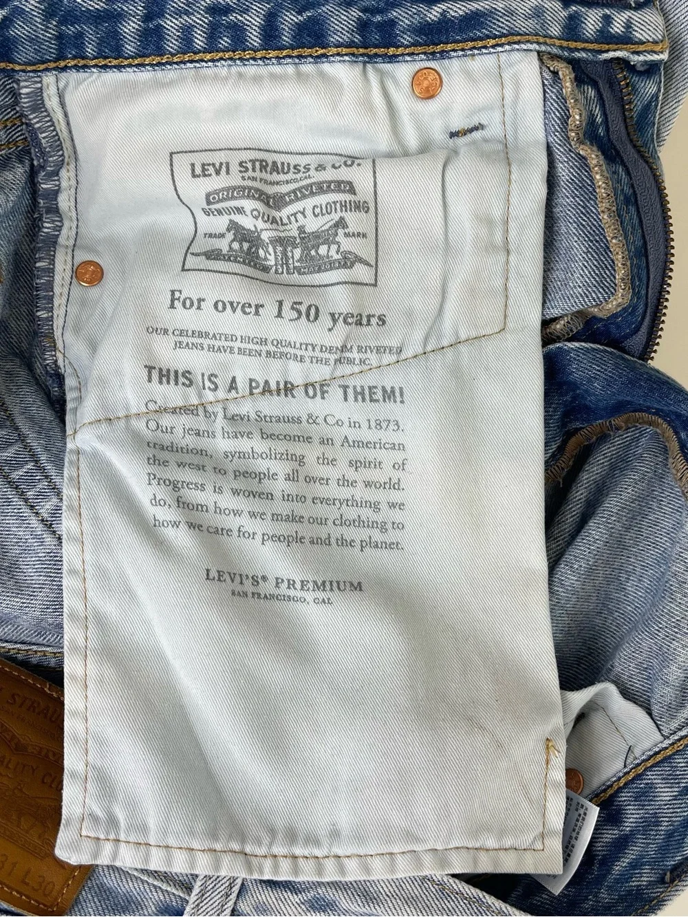 Levi's Premium Mens 555 Relaxed Straight Leg Denim Jeans (Light Wash) Size 31x30